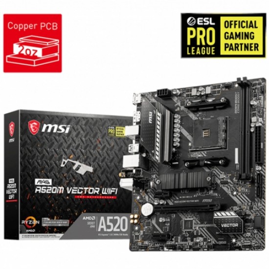 MSI MAG A520M VECTOR WIFI DDR4 S+V+GL AM4