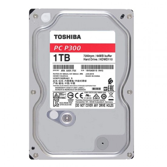 Toshiba 3,5 P300 1TB 64MB 7200RPM HDWD110UZSVA