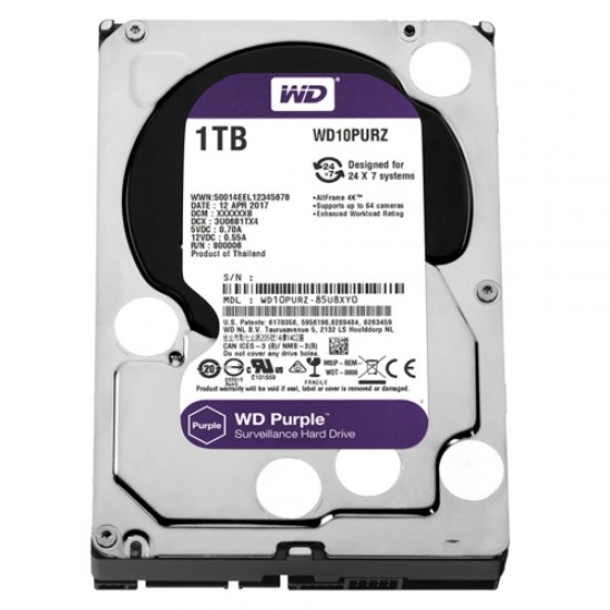 WD PURPLE 3,5 1TB 64MB 5400RPM WD10PURZ