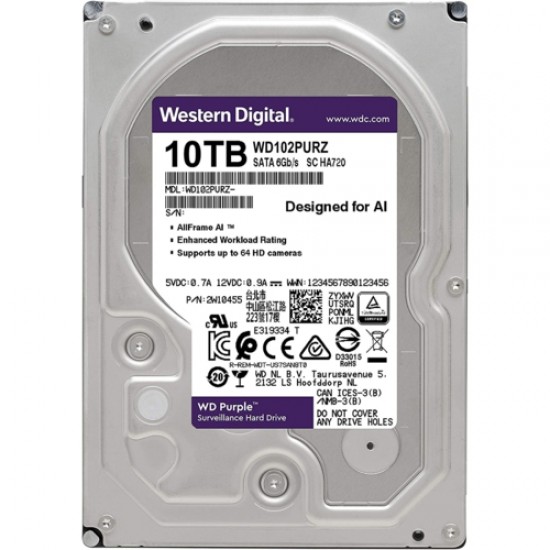 WD PURPLE 3,5 10TB 256MB 7200RPM WD102PURZ