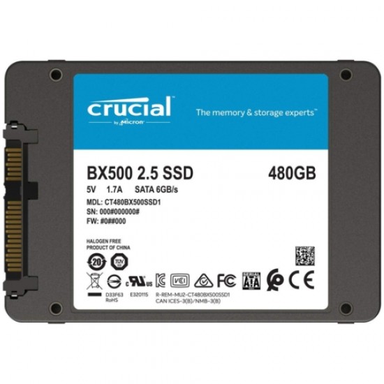 Crucial BX500 480GB 3DNAND SSD Disk CT480BX500SSD1