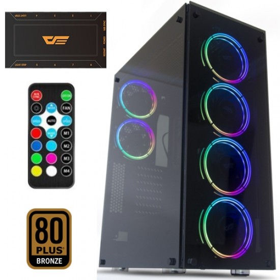 DarkFlash Phantom 650W 80+Br RGB Mid Tower Kasa