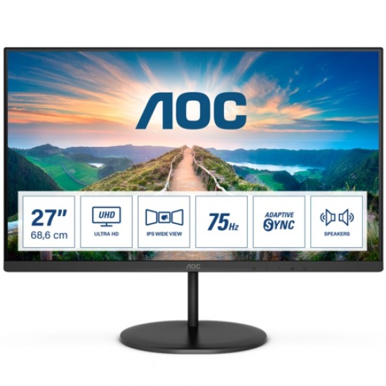 AOC 27 U27V4EA IPS 4K MM Monitör 4ms Siyah