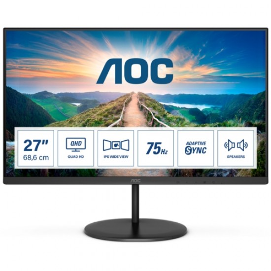 AOC 27 Q27V4EA IPS 2K MM Monitör 4ms Siyah