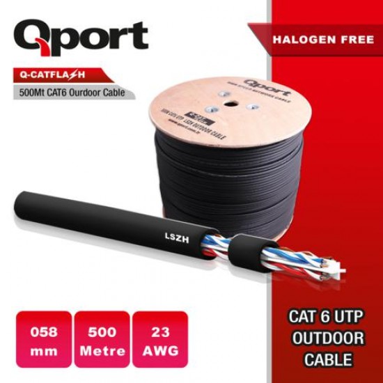 Qport Q-CATFLASH 23AWG CAT6 500mt LSZH Outdoor Kab