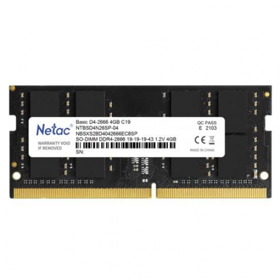 Netac Basic NTB 4GB 2666MHz DDR4 NTBSD4N26SP-04