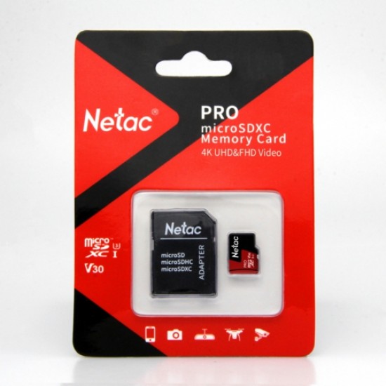 Netac 128G MicroSDXC V30/A1/C10 NT02P500PRO-128G-R