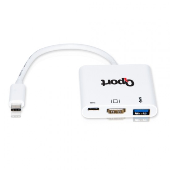 Qport Q-Th03 Type-C To Hdmi 4K+Usb 3.0+Type-C Çev.