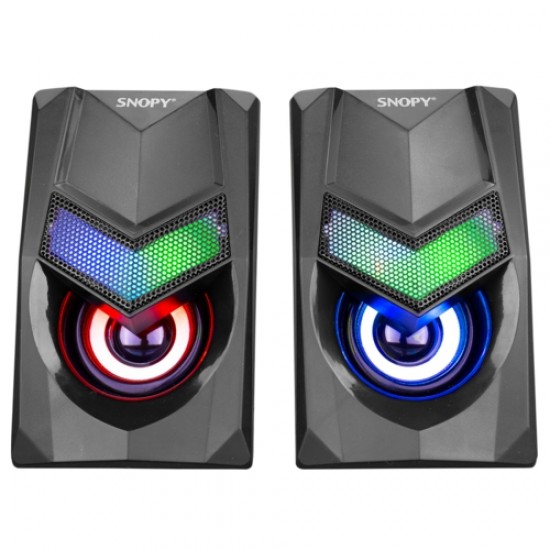 Snopy SN-X25 RGB Işıklı 3W*2 Siyah USB Speaker